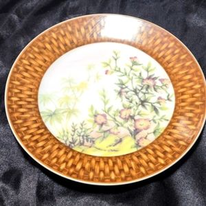 Vintage Elite Decor Decorative Plate~Palm Tree & Flower~Island~Beach~Like New